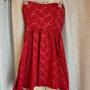 Modcloth Red Strapless Dress